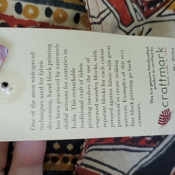 NWT Fabindia Hand Block Print Tunic with Pockets - Picture 7 of 11